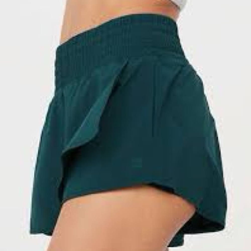 Offline by Aerie Skort Style Shorts XS Forest Green Biker Lined Pockets